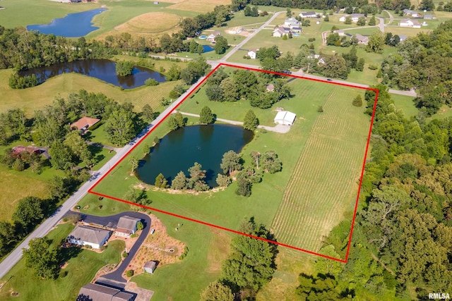 4341 Market Rd, Marion, IL 62959 - aerial view of property's location featuring a large body of water and property boundaries highlighted
