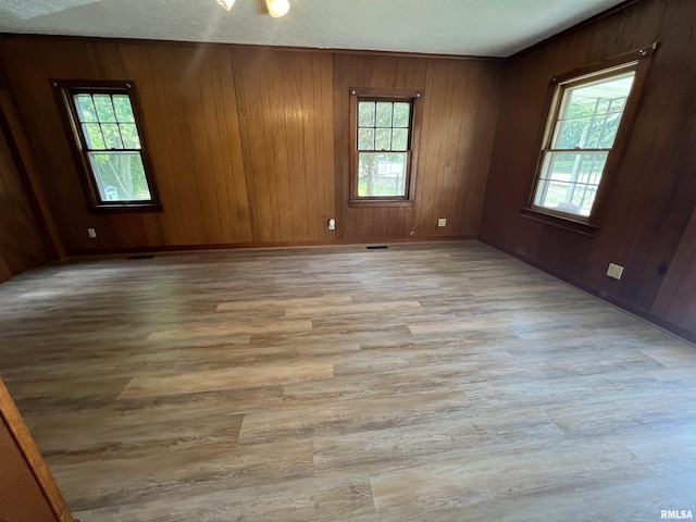 1409 N Van Buren, Marion, IL 62959 - unfurnished room with light wood finished floors, healthy amount of natural light, and wooden walls