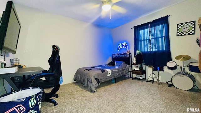 13607 Leisure Ln, Benton, IL 62812 - carpeted bedroom featuring ceiling fan