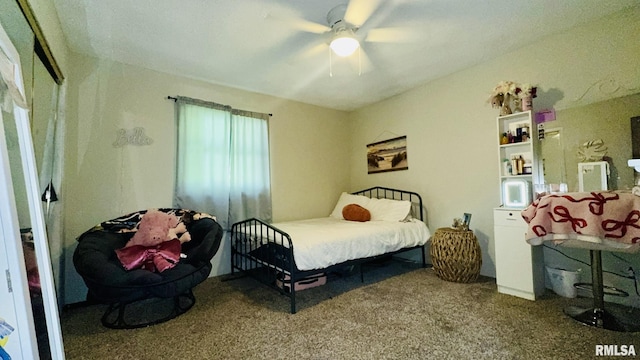 13607 Leisure Ln, Benton, IL 62812 - carpeted bedroom featuring a ceiling fan