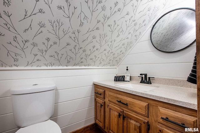 14682 White Birch Ct, Benton, IL 62812 - bathroom with vanity and wainscoting