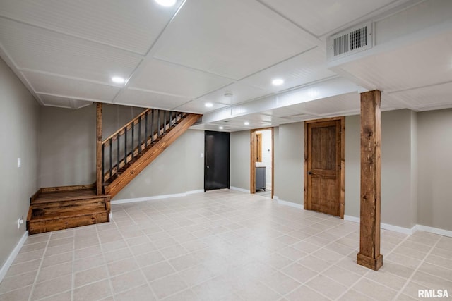 14682 White Birch Ct, Benton, IL 62812 - finished basement with recessed lighting and stairs