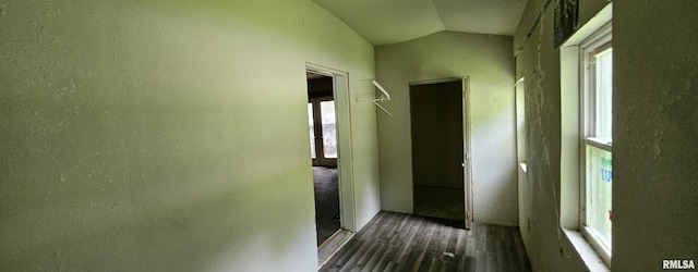 22776 Olive St, Olive Branch, IL 62969 - hallway featuring vaulted ceiling and wood finished floors