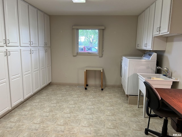 1308 Shawnee Trl, Carterville, IL 62918 - washroom featuring independent washer and dryer and cabinet space