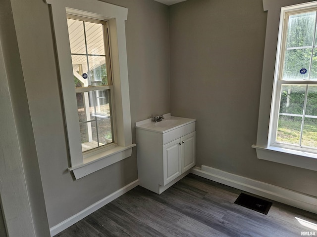 1206 N 14th St, Murphysboro, IL 62966 - bathroom with vanity and wood finished floors