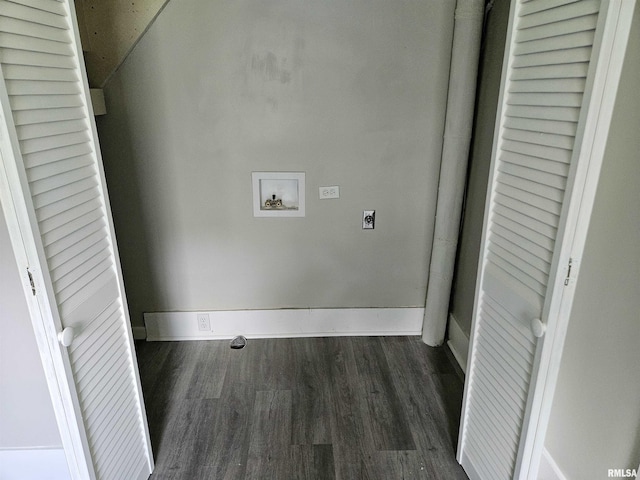 1206 N 14th St, Murphysboro, IL 62966 - laundry room with hookup for an electric dryer, hookup for a washing machine, and dark wood-type flooring