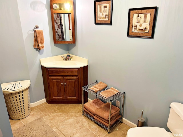 43 E Lakewood Dr, Metropolis, IL 62960 - half bath featuring vanity and tile patterned flooring