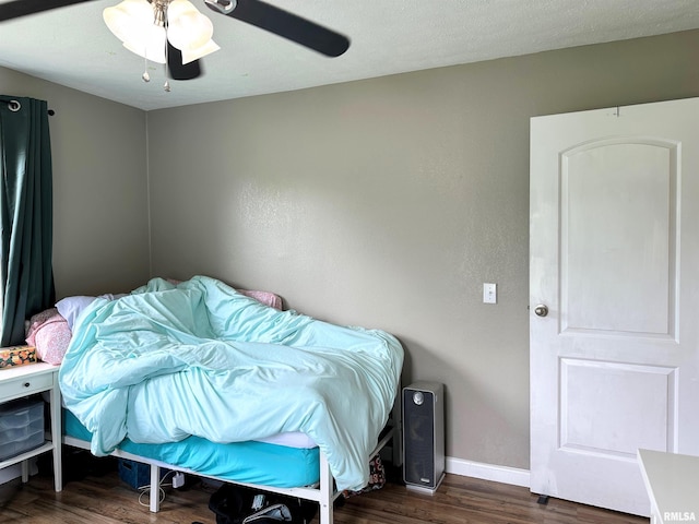 501 Cedar Creek Rd, Makanda, IL 62958 - bedroom with wood finished floors and a ceiling fan