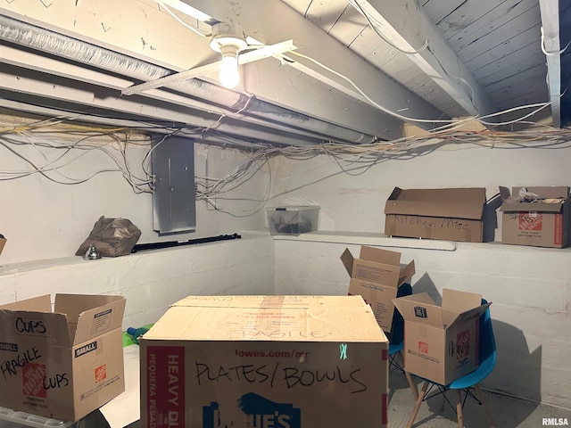 501 Cedar Creek Rd, Makanda, IL 62958 - unfinished below grade area featuring electric panel