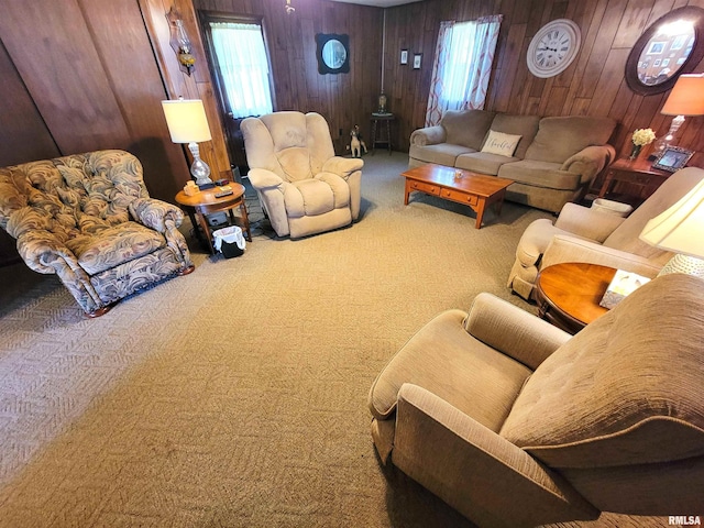 113 SW Mead St, Clay City, IL 62824 - carpeted living room featuring wooden walls