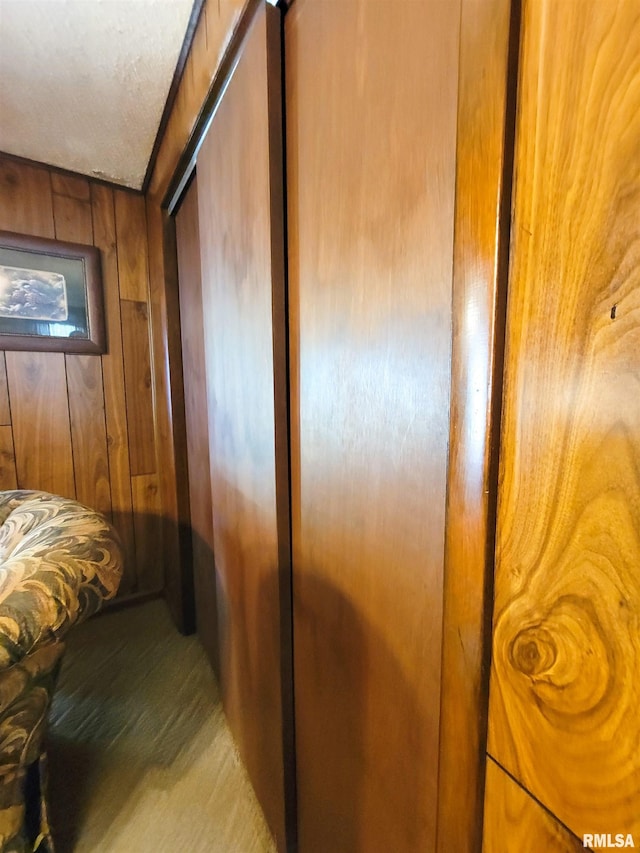 113 SW Mead St, Clay City, IL 62824 - bedroom featuring wood walls