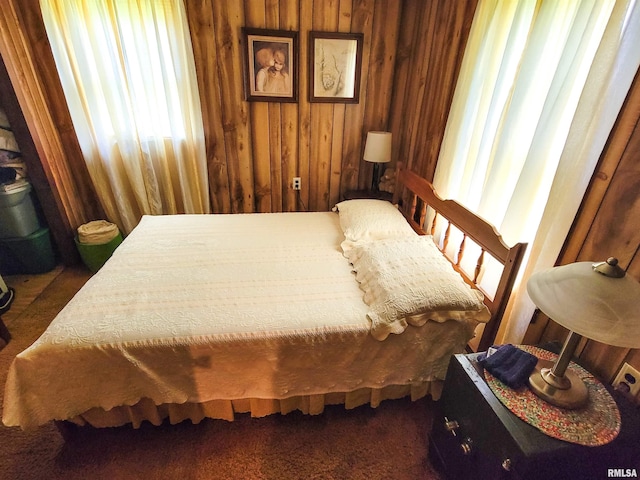 113 SW Mead St, Clay City, IL 62824 - bedroom with multiple windows and wood walls