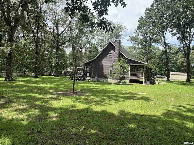 11382 Petroff Rd, Benton, IL 62812 - view of green lawn with a sunroom