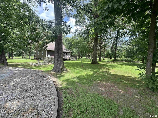 11382 Petroff Rd, Benton, IL 62812 - view of green lawn featuring a deck