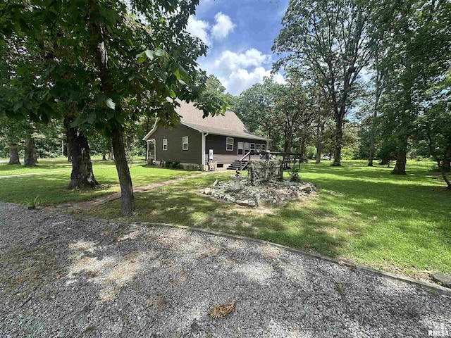11382 Petroff Rd, Benton, IL 62812 - view of grassy yard featuring a deck