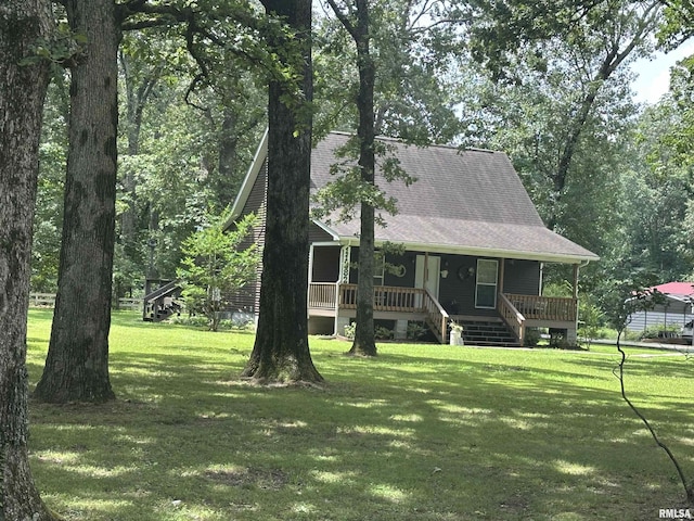 11382 Petroff Rd, Benton, IL 62812 - view of front of home featuring a porch, a front yard, and roof with shingles