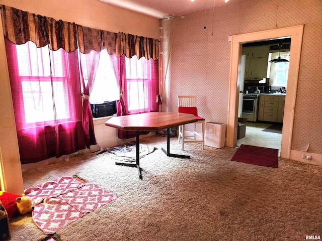 1809 Cherry St, Mount Vernon, IL 62864 - carpeted office space featuring wallpapered walls and cooling unit