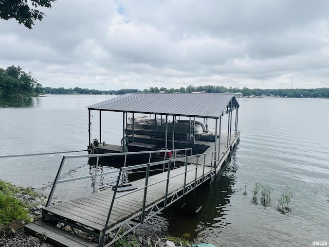 65 Stony Pt, Goreville, IL 62939 - dock area featuring boat lift and a water view
