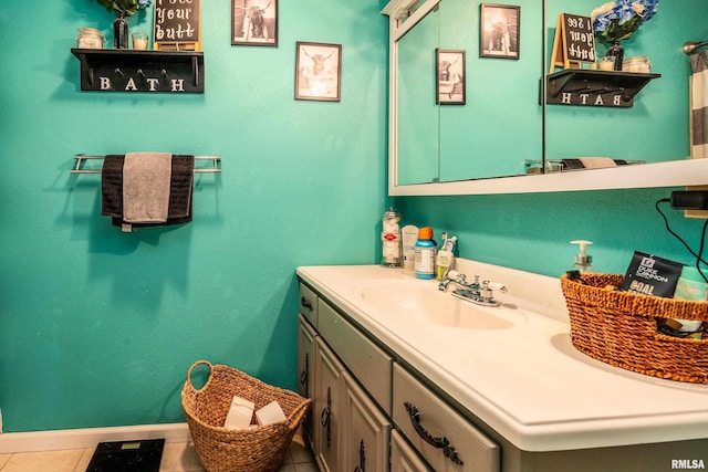 13399 S County Line Rd, West Frankfort, IL 62896 - bathroom with vanity and tile patterned floors