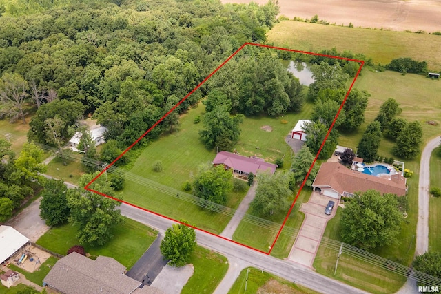 13399 S County Line Rd, West Frankfort, IL 62896 - overview of rural landscape featuring property parcel outlined