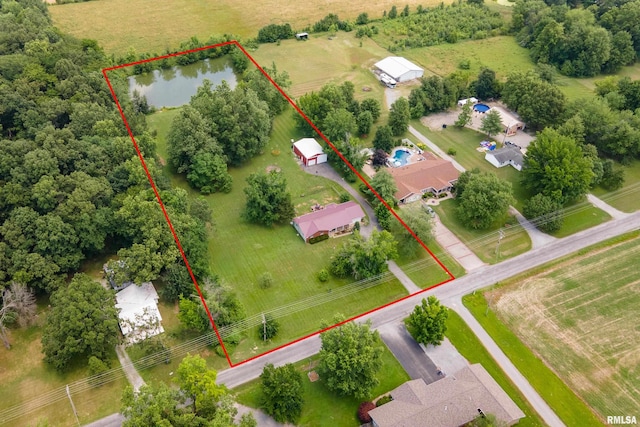13399 S County Line Rd, West Frankfort, IL 62896 - overview of rural landscape featuring property boundaries highlighted