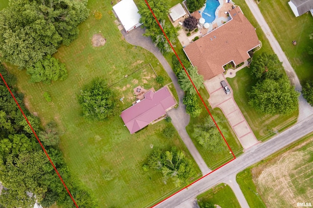 13399 S County Line Rd, West Frankfort, IL 62896 - aerial view of property and surrounding area with property parcel outlined
