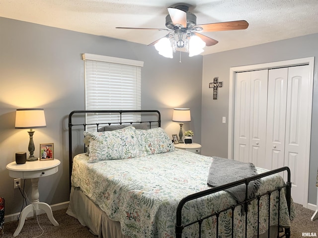 1203 W Goodall St, Marion, IL 62959 - carpeted bedroom with a closet and ceiling fan