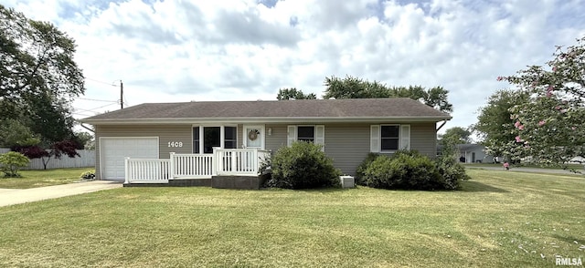 1409 Rig, Salem, IL 62881 - ranch-style home featuring a garage, a front yard, and driveway