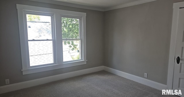 202 E 8th St, Mount Carmel, IL 62863 - carpeted spare room featuring baseboards and crown molding