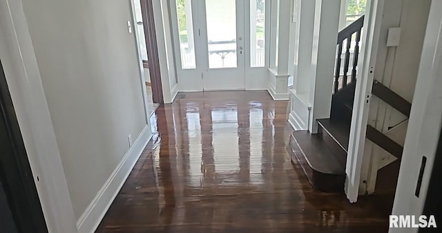 202 E 8th St, Mount Carmel, IL 62863 - foyer with stairway and wood finished floors