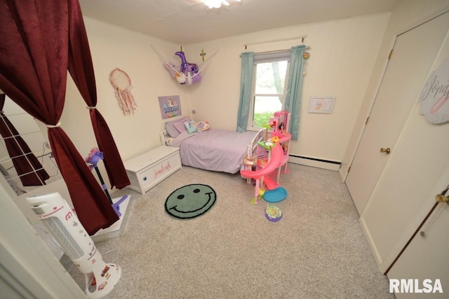 793 County Road 635 E, Wayne City, IL 62895 - carpeted bedroom with a baseboard radiator