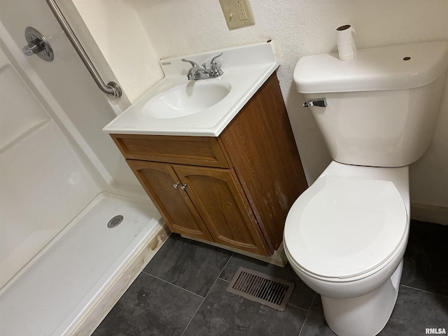 415 S 4th St, Mount Vernon, IL 62864 - bathroom with vanity, a shower stall, and tile patterned flooring