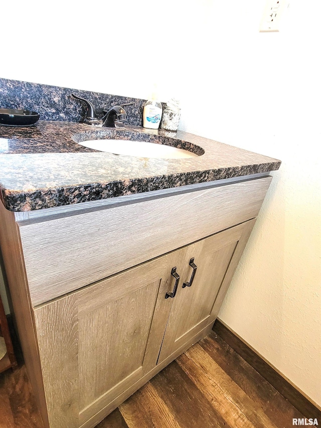 232 Palm Ln, Flora, IL 62839 - bathroom featuring wood finished floors and vanity