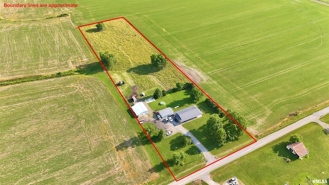 232 Palm Ln, Flora, IL 62839 - aerial view of sparsely populated area featuring property boundaries highlighted and agricultural land