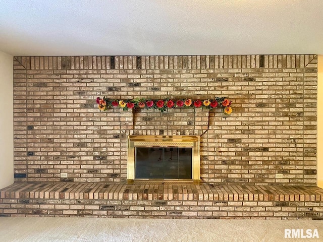 117 N Plains Ave, Marion, IL 62959 - detailed view of a brick fireplace and a textured ceiling