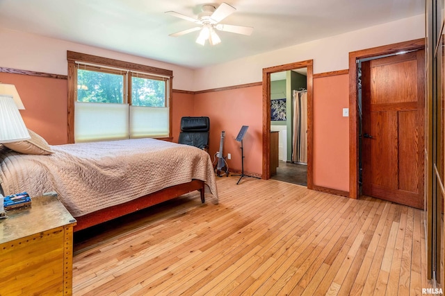 243 Pump Station Rd, Makanda, IL 62958 - bedroom featuring light wood-type flooring and a ceiling fan