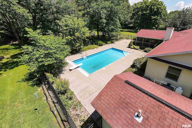 243 Pump Station Rd, Makanda, IL 62958 - view of swimming pool with a diving board and a patio area