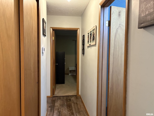 2119 Rains St, Murphysboro, IL 62966 - hall with dark wood-type flooring and a textured ceiling