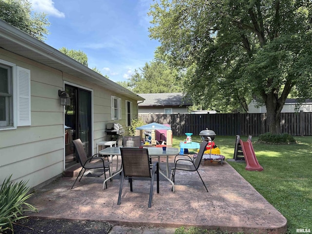 2119 Rains St, Murphysboro, IL 62966 - view of patio featuring outdoor dining space and grilling area