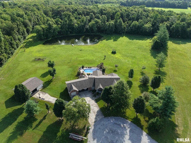 1016 Michael Ln, West Frankfort, IL 62812 - view from above of property featuring a large body of water and a heavily wooded area