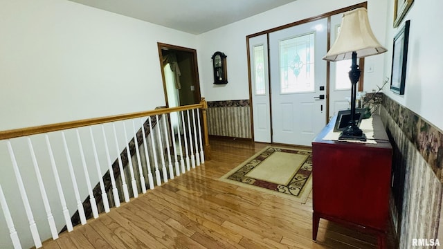 1016 Michael Ln, West Frankfort, IL 62812 - foyer entrance featuring a wainscoted wall and wood finished floors