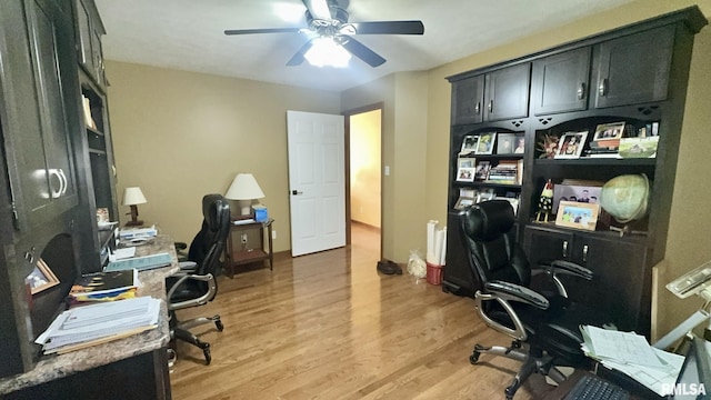 1016 Michael Ln, West Frankfort, IL 62812 - office space featuring light wood-type flooring and ceiling fan