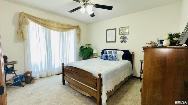 1016 Michael Ln, West Frankfort, IL 62812 - bedroom with light carpet and ceiling fan