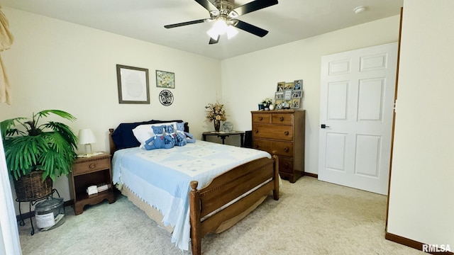 1016 Michael Ln, West Frankfort, IL 62812 - bedroom featuring light colored carpet and a ceiling fan