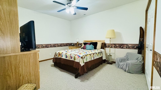 1016 Michael Ln, West Frankfort, IL 62812 - carpeted bedroom featuring ceiling fan and baseboards