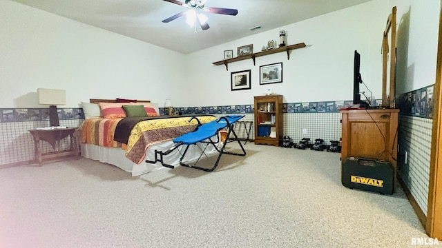 1016 Michael Ln, West Frankfort, IL 62812 - carpeted bedroom featuring a wainscoted wall