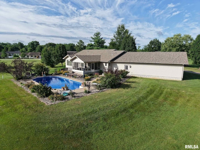 1016 Michael Ln, West Frankfort, IL 62812 - swimming pool with a sunroom and a yard