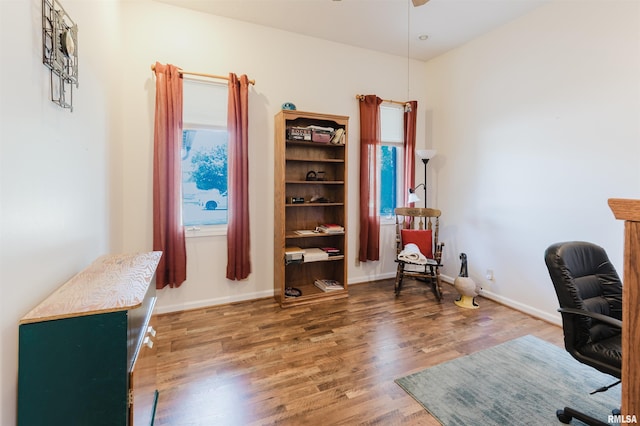 11823 Taylor Dr, Marion, IL 62959 - home office featuring wood finished floors and a ceiling fan