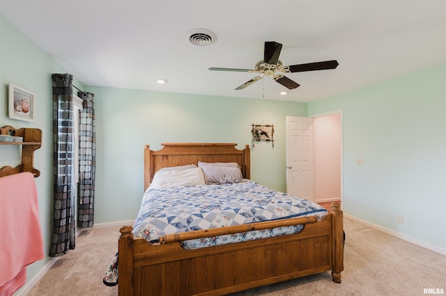 11823 Taylor Dr, Marion, IL 62959 - bedroom with carpet floors, ceiling fan, and recessed lighting