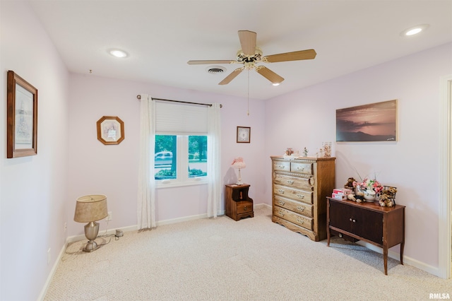 11823 Taylor Dr, Marion, IL 62959 - bedroom with carpet flooring, ceiling fan, and recessed lighting